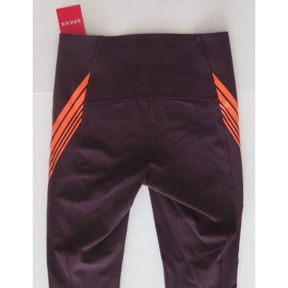 Spanx 50207R Women's Sz L Wine/Orange Contour Stripe 7/8 Leggings $118+ - Picture 4 of 9